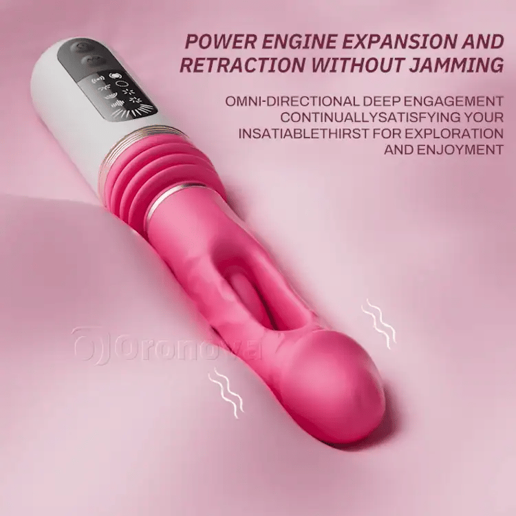 Thrusting Dildo Vibrator with Flapping and Vibrating Features