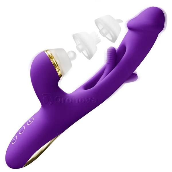 Flapping G-Spot Vibrator with Silicone Sleeves for Tapping, Tickling & Licking