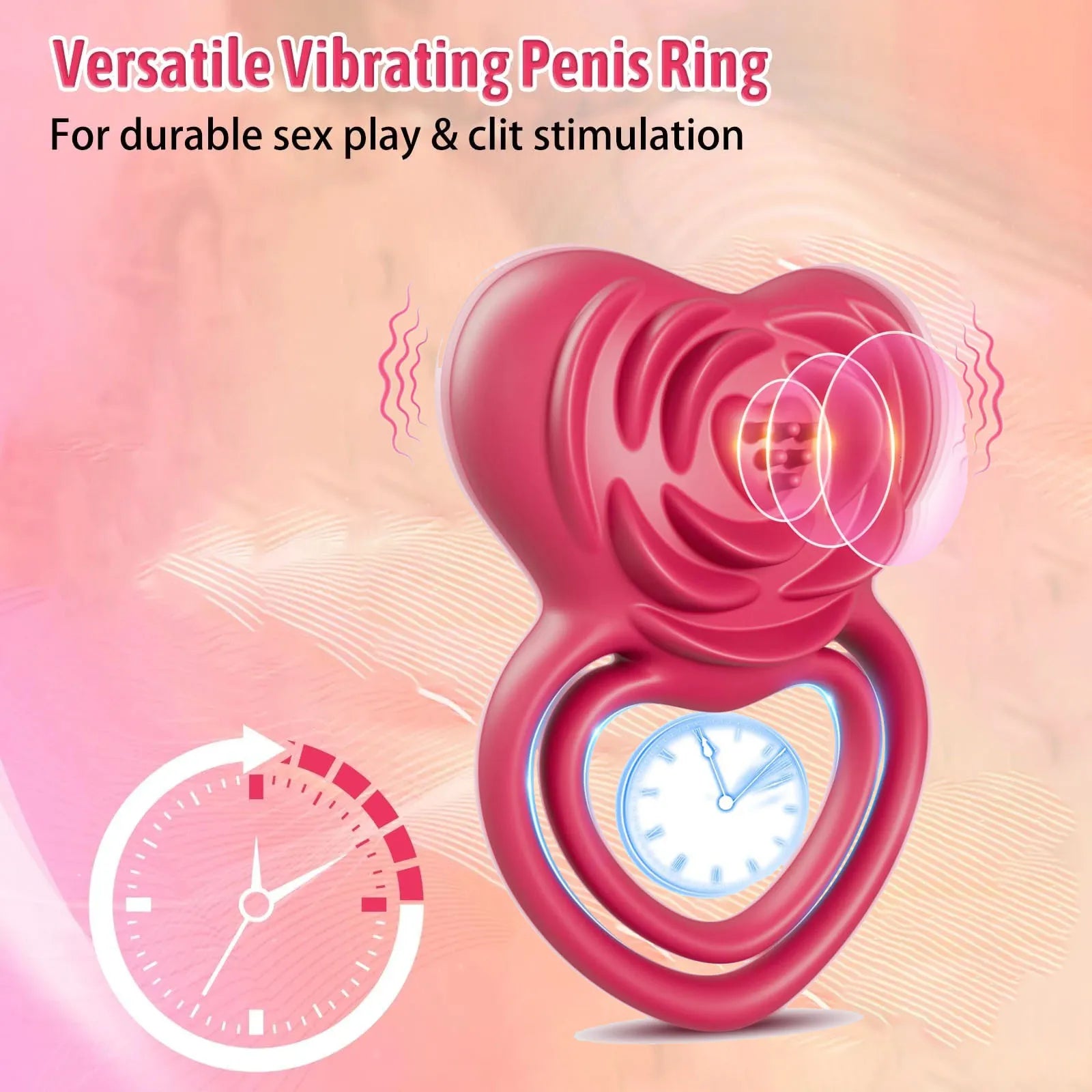 Pleasure-Boosting Vibrating Cock Ring with Rose Stimulation for Him & Her