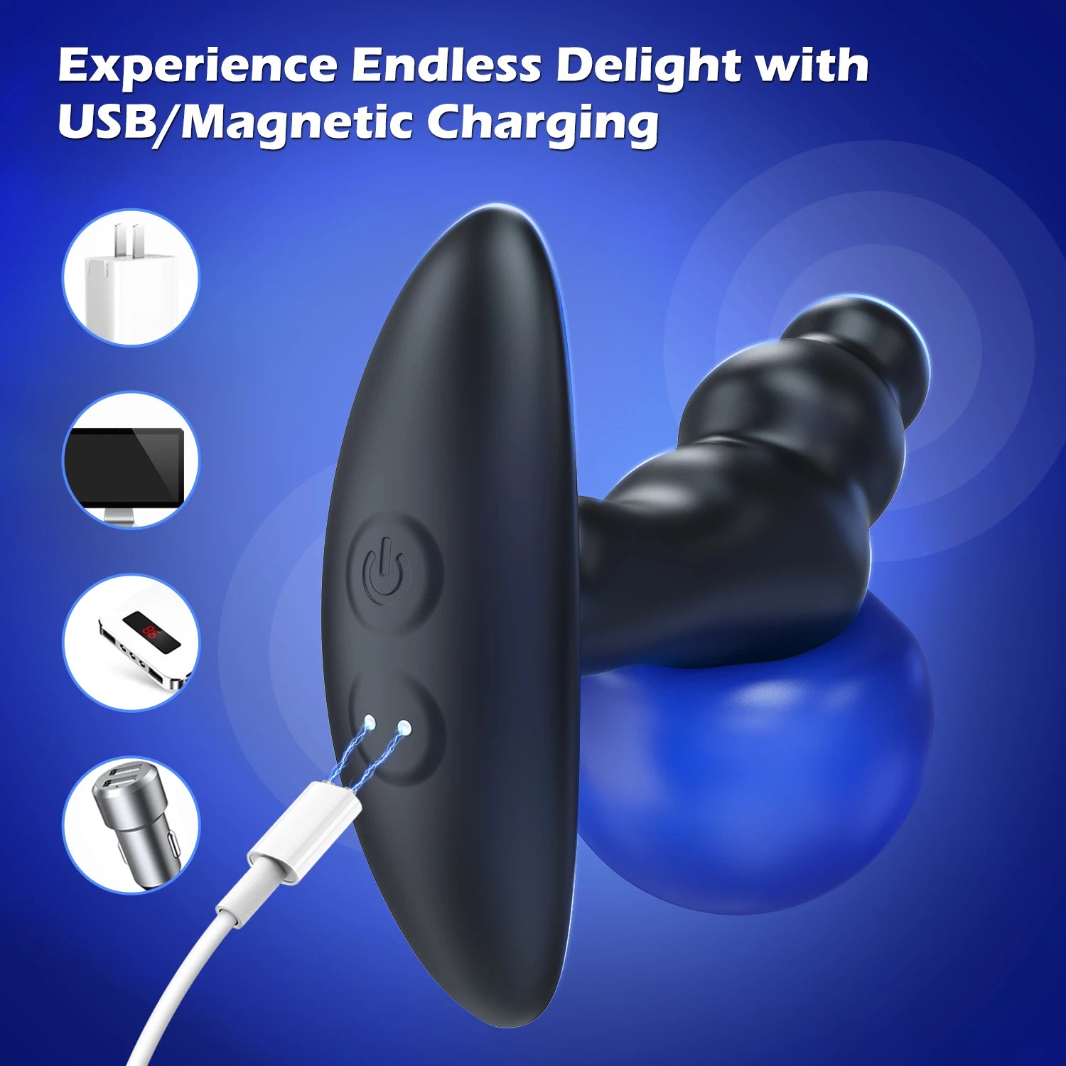 Silicone Prostate Massager & Anal Plug Vibrator for Male G-Spot Stimulation