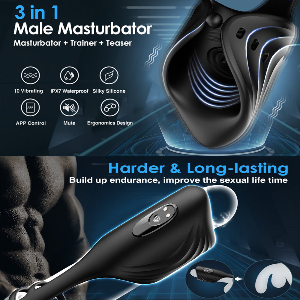 Penis Vibrating Vibrator - App Controlled & Cock Ring