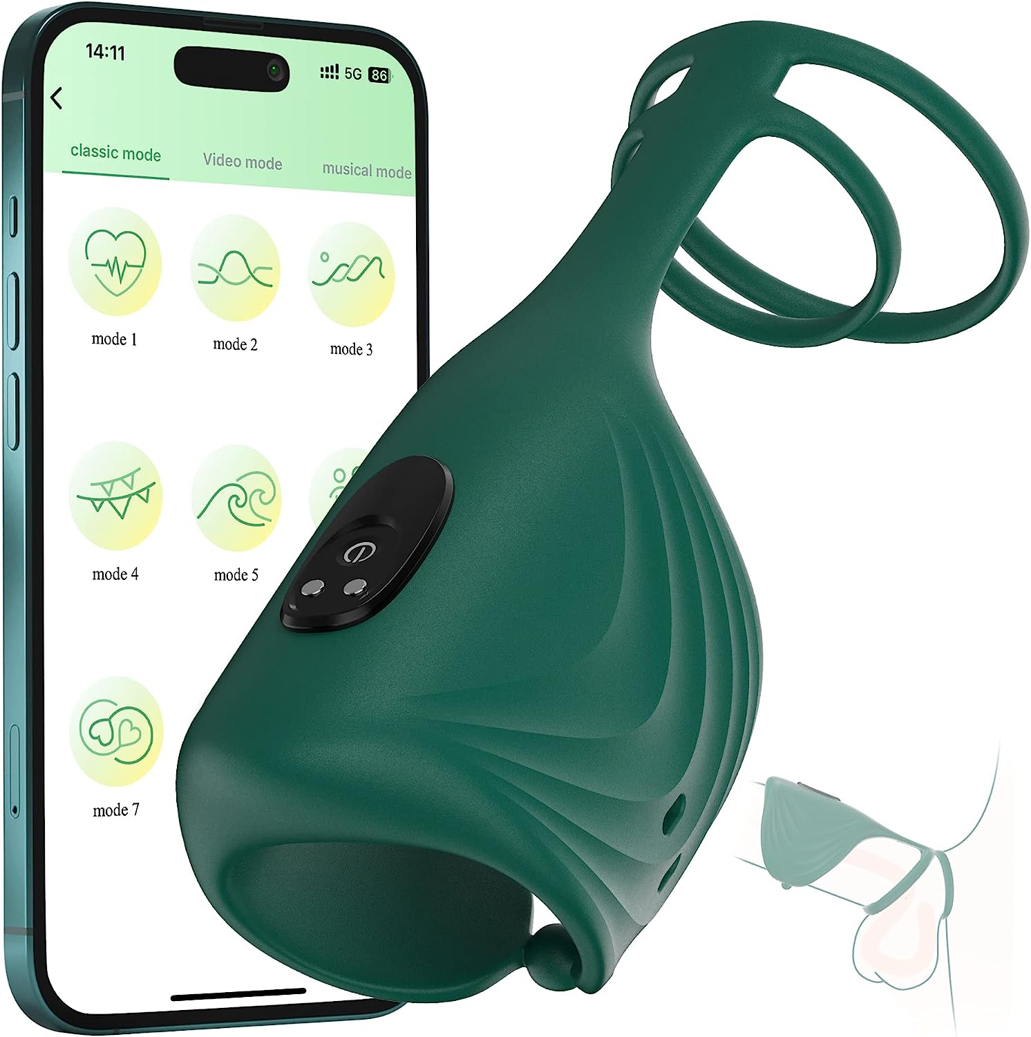 Penis Vibrating Vibrator - App Controlled & Cock Ring