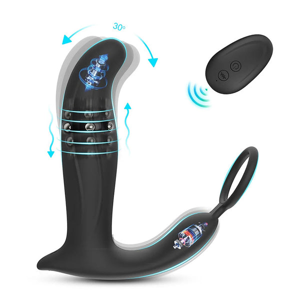 3-in-1 Prostate Massager with 10 Wiggling, Vibrating & Thrusting Modes