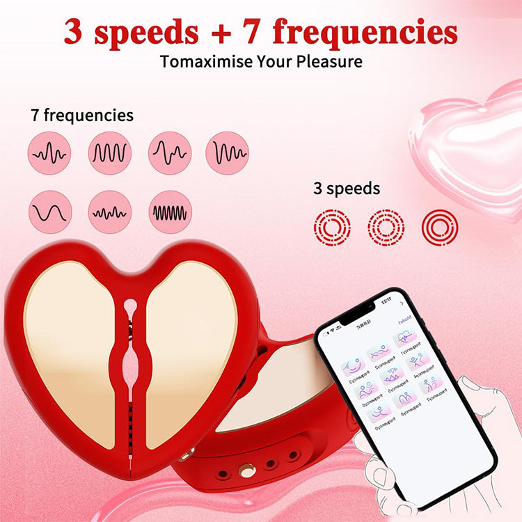 App-Controlled Heart-Shaped Nipple Clamps with 10 Vibration Modes