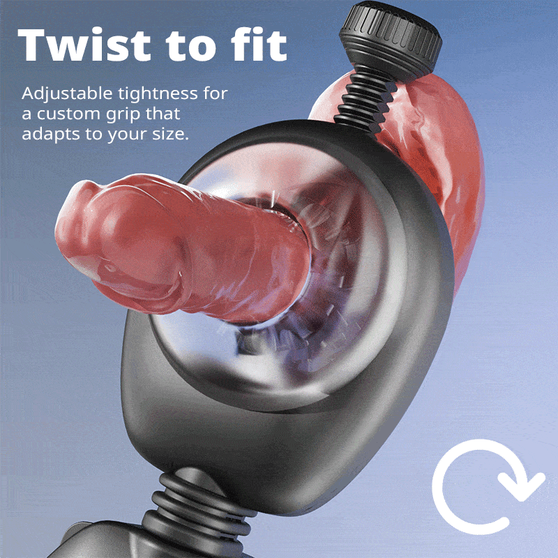 Wearable masturbator, adjustable tightness, remote control