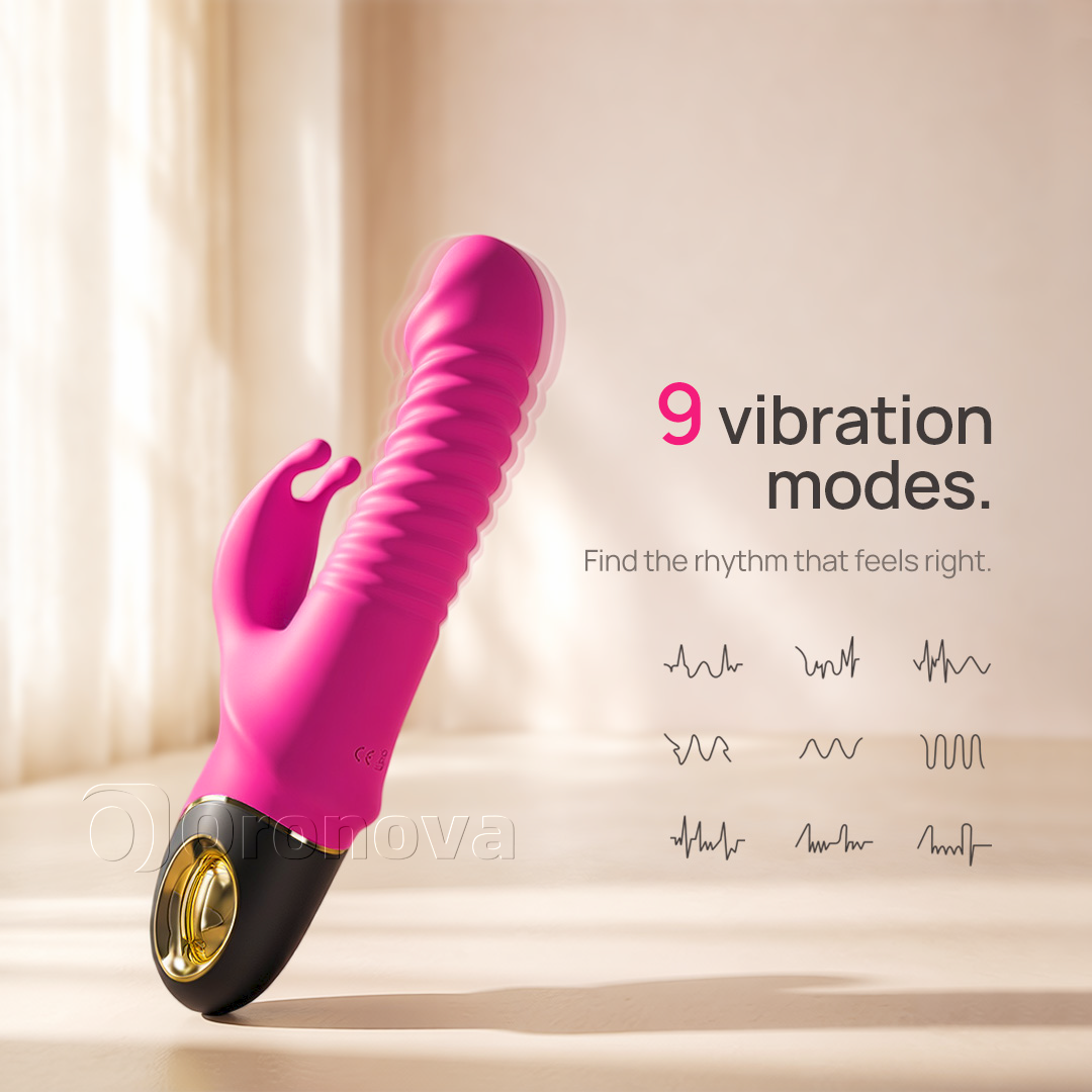 3-in-1 Thrusting Rabbit Vibrator 9 Vibration Modes
