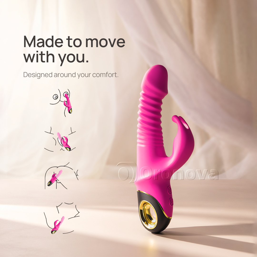 3-in-1 Thrusting Rabbit Vibrator 9 Vibration Modes