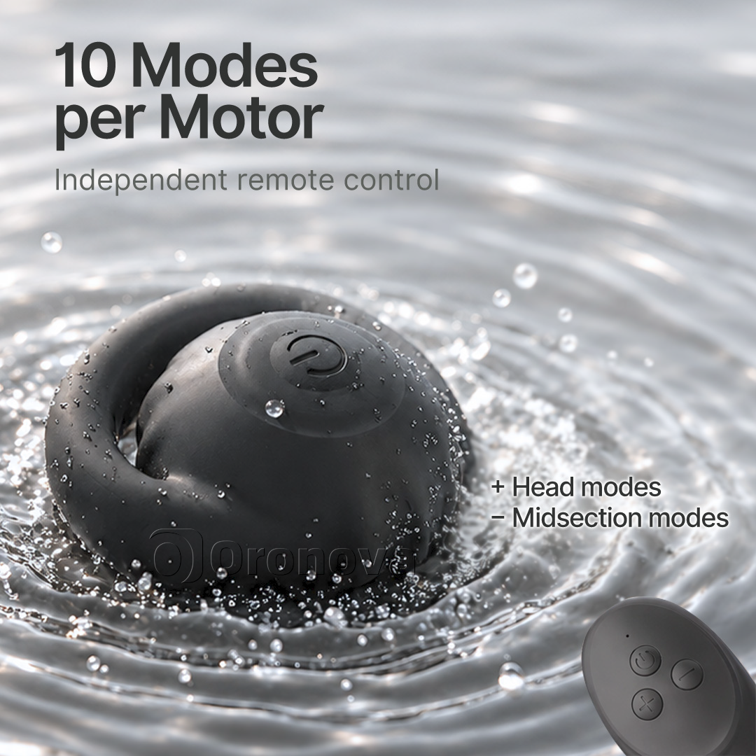 Three Ring Design Dual Vibration Remote Control Rounded Vibration Head