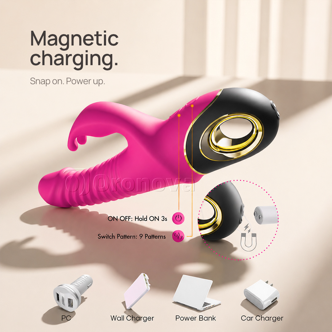 3-in-1 Thrusting Rabbit Vibrator 9 Vibration Modes