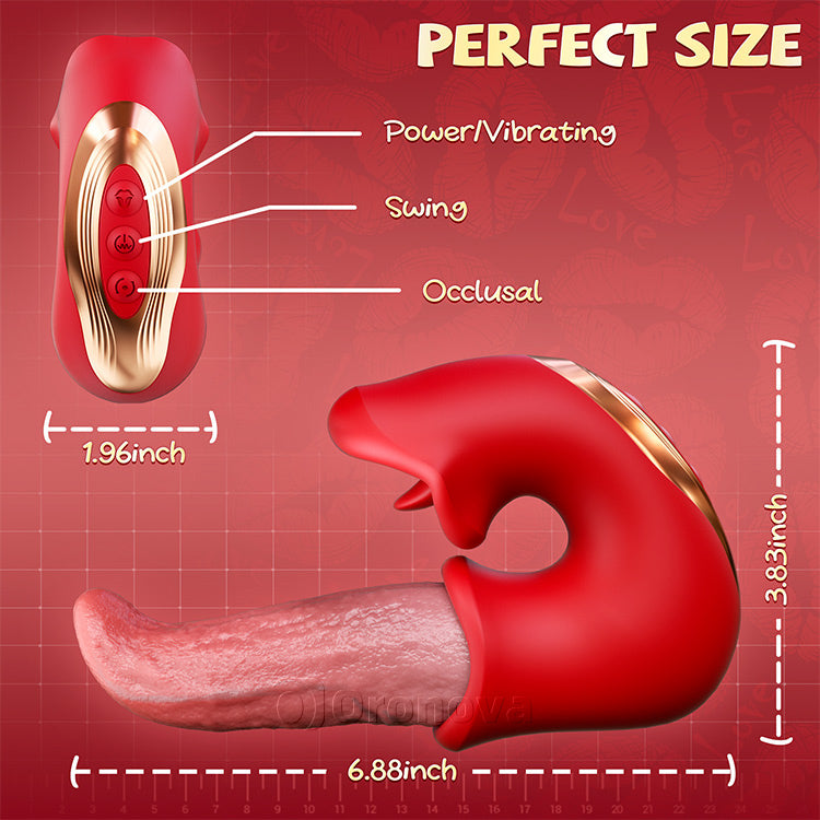 3-in-1 Dildo Vibrator – Rose Toy with G-Spot, Clit & Tongue Action