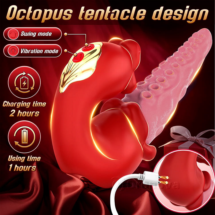 2-in-1 Octopus Vibrator with Tongue Tease – 10 Vibration Modes