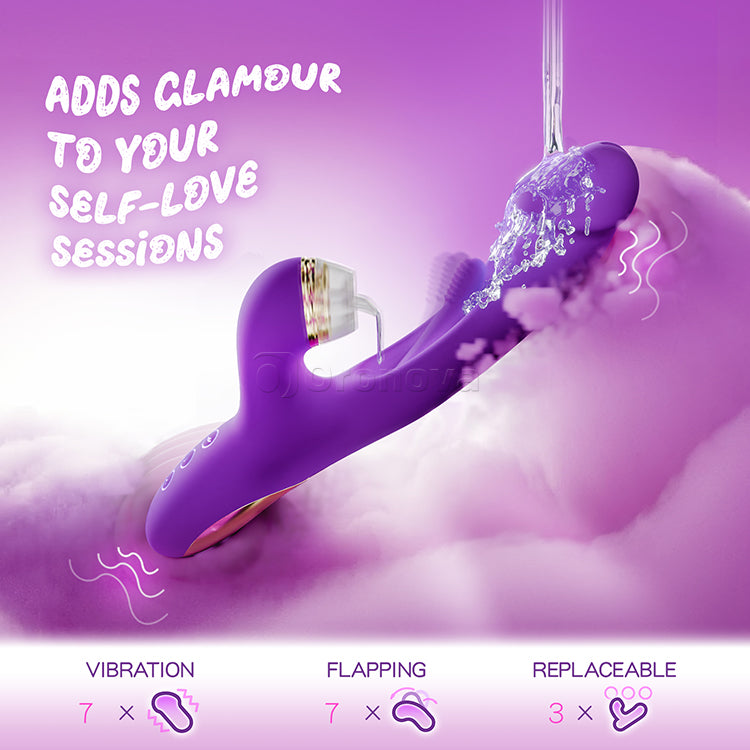 Flapping G-Spot Vibrator with Silicone Sleeves for Tapping, Tickling & Licking