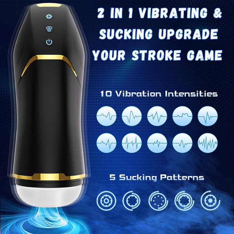 Auto Sucking Male Masturbator - Vibrating & Waterproof