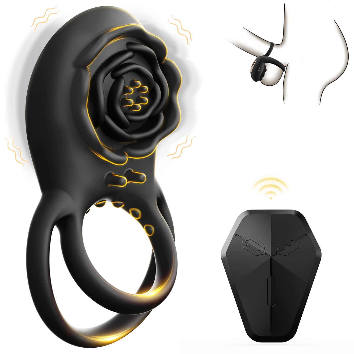 Enchanting Rose Vibrating Penis Ring with Clitoral Stimulation
