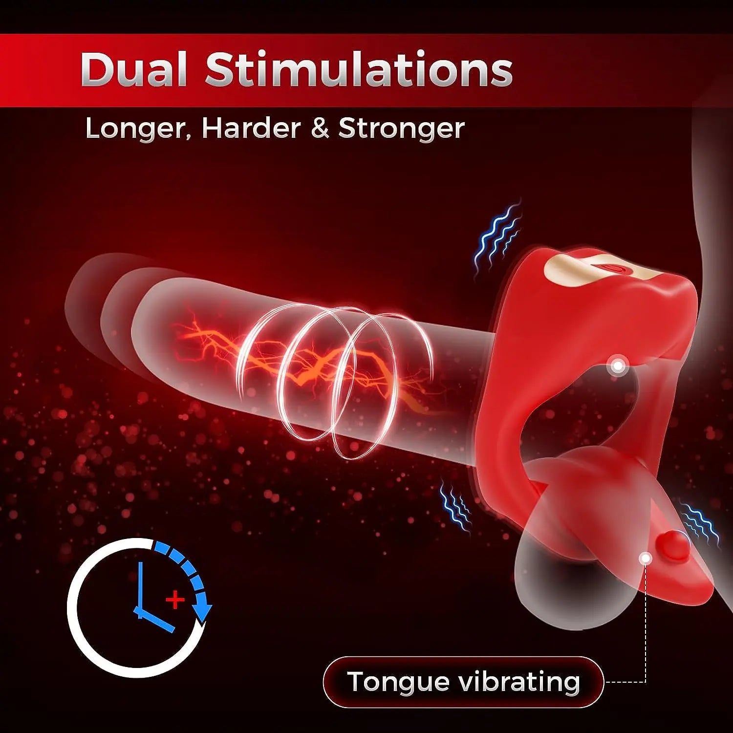 Tongue Cock Ring - Vibration & Couple Toy