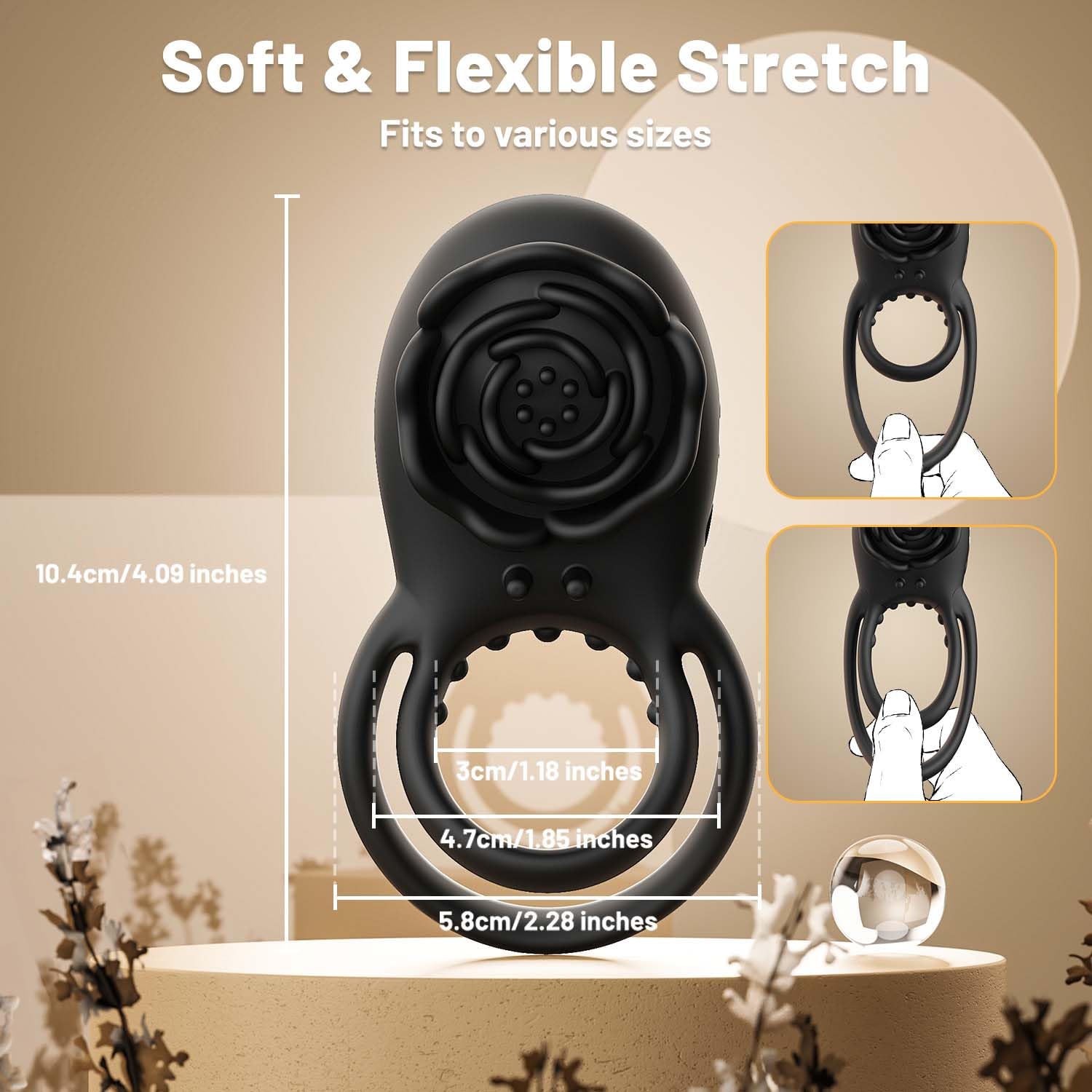 Enchanting Rose Vibrating Penis Ring with Clitoral Stimulation