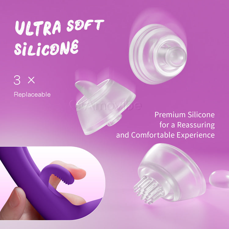 Flapping G-Spot Vibrator with Silicone Sleeves for Tapping, Tickling & Licking